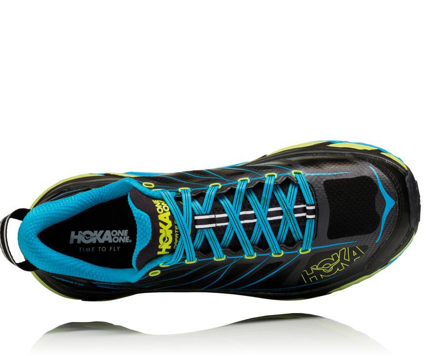 Hoka One One Trailove Tenisky Panske Čierne/Modre - Mafate Speed 2 - 82739-ZLQW